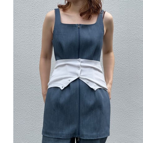 AMOMENTO crop button cardigan set