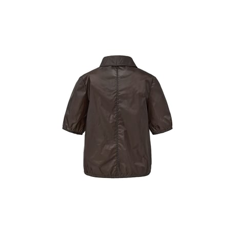 AMOMENTO Sheer Half Zip-Up Top
