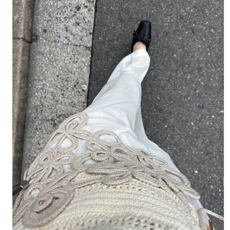 flower bond yarn belt(beige）