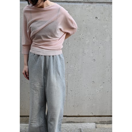 JUUKIFF “ DRAPED WIDE-NECK TOP IN MIXED COTTON”