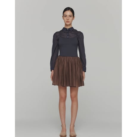 AMOMENTO sheer standard fit shirt