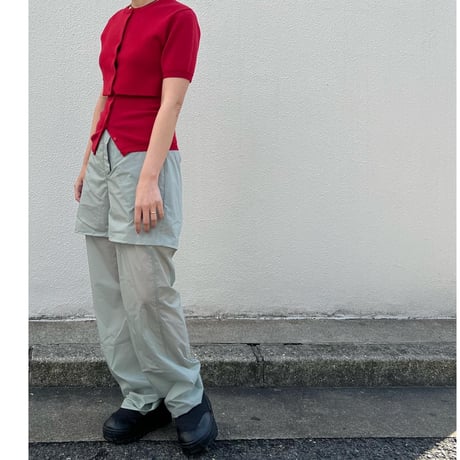 AMOMENTO reversible sheer straight fit pants