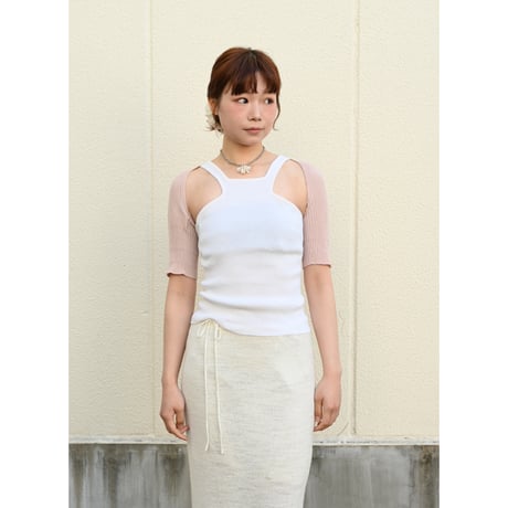 kayle “washi knit tank top”（khaki）
