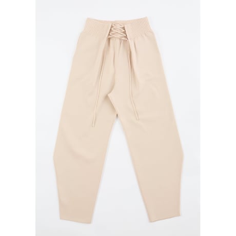 accordion “RING LACE UP PANTS”（pink white)