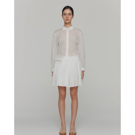 AMOMENTO sheer standard fit shirt