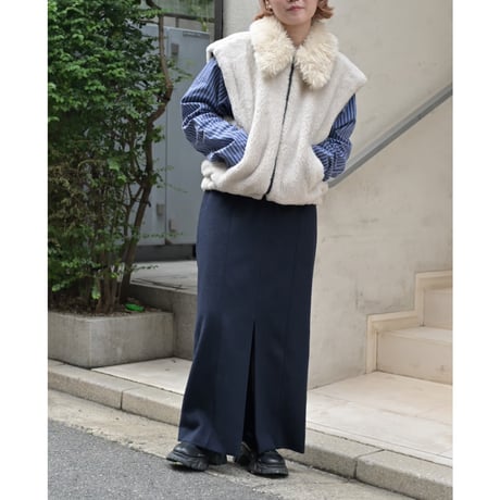 AMOMENTO shirring detachable sleeve jumper
