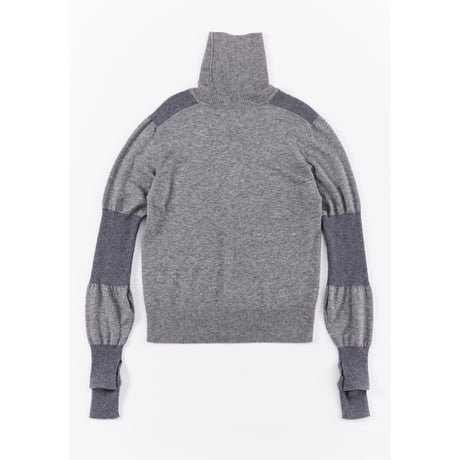 ACCORDION“RIB SWITCHING TURTLE NECK PULLOVER”