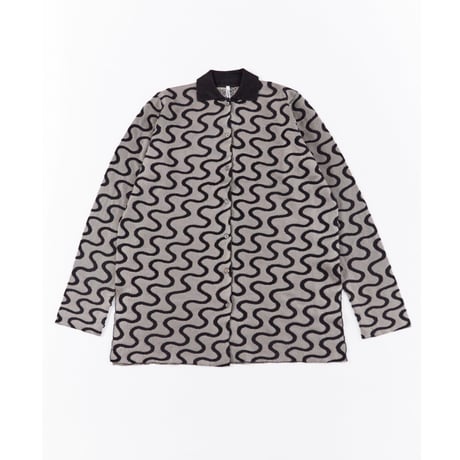 ACCORDION  “SHINY WAVY PATTERN KNIT SHIRT”