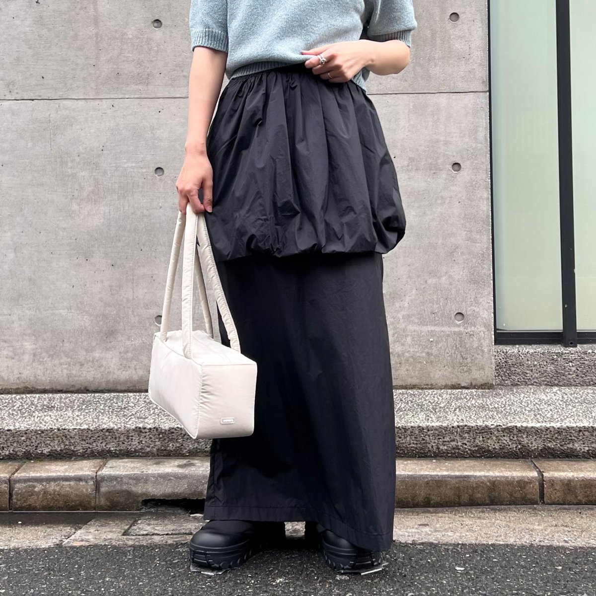 Amomento アモメントNYLON MINI SKIRT & TOP Amomento アモメントNYLON MINI SKIRT & TOP