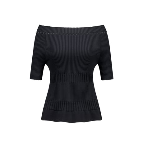 JUUKIFF LACE RIBBED TOP IN MIXED COTTON