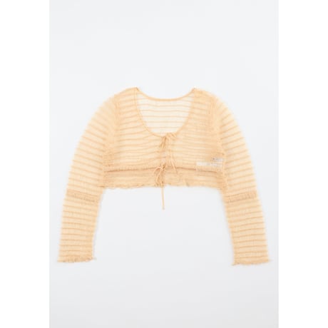 accordion “CLEAR WAVING BORDER CARDIGAN”（light orange）