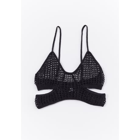 ACCORDION MESH PATTERN SIDE SLIT CAMISOLE