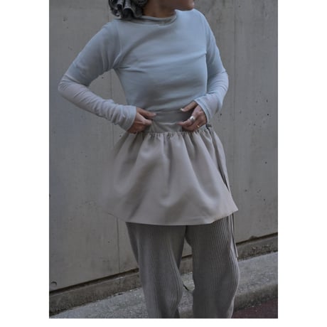 AMOMENTO SHIRRING ORGANZA BELT SKIRT