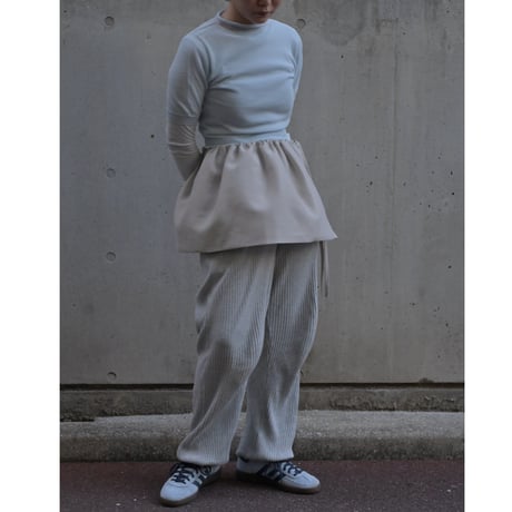 AMOMENTO SHIRRING ORGANZA BELT SKIRT
