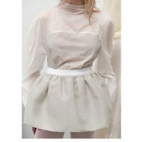 AMOMENTO SHIRRING ORGANZA BELT SKIRT