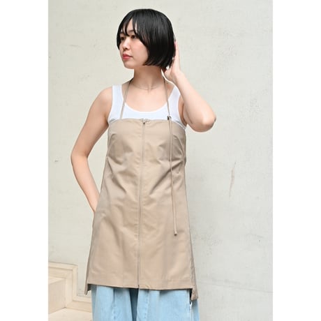 KAYLE“COTTON TWILL ZIPPED SHORT DRESS”