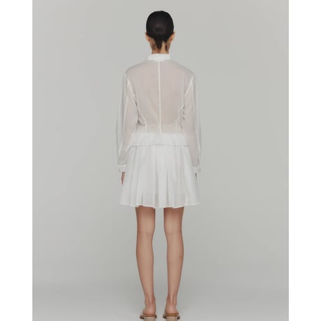 AMOMENTO sheer standard fit shirt