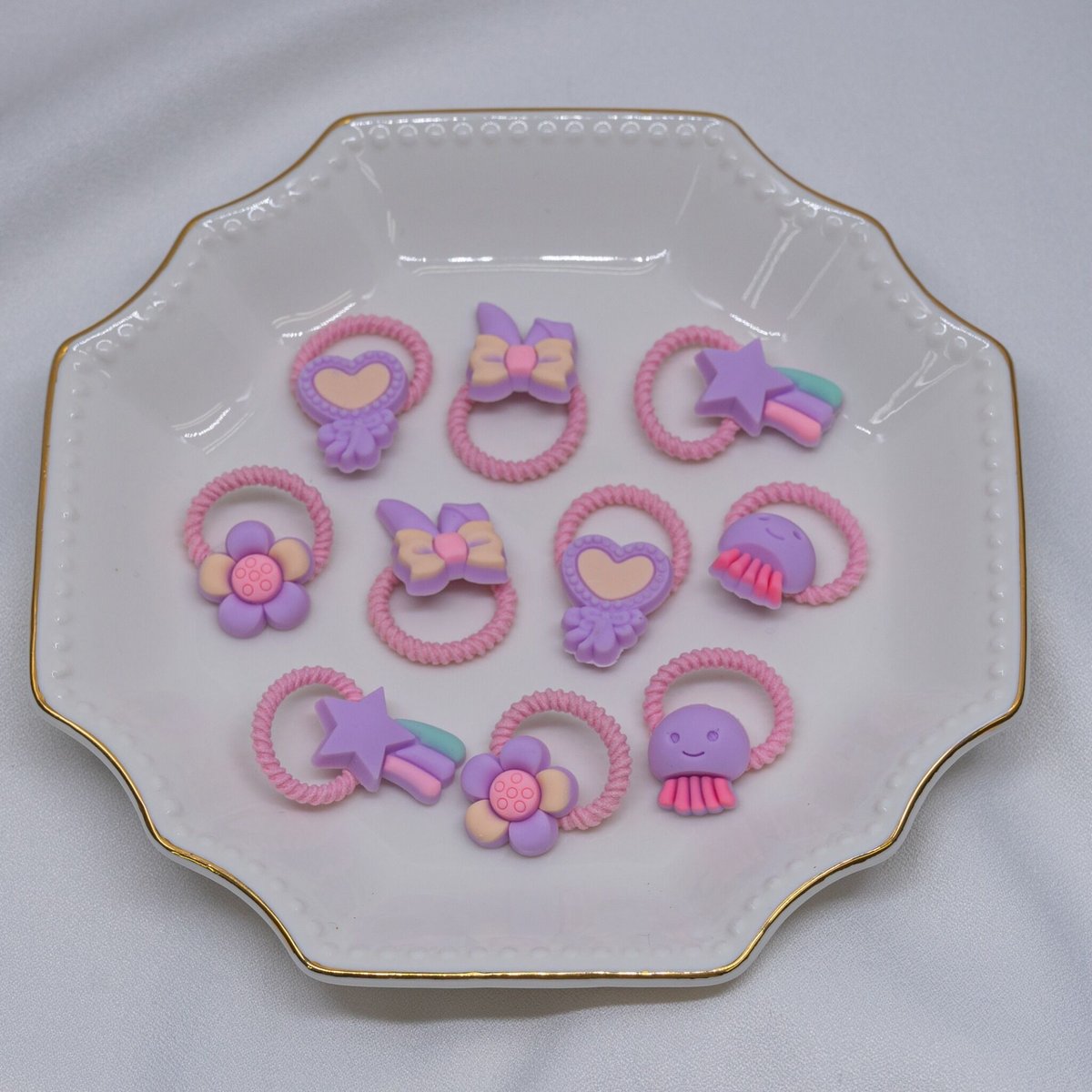 ヘアゴム No.19 ヘアゴムとしても、ブレスレットとしても使えるコンチョゴム