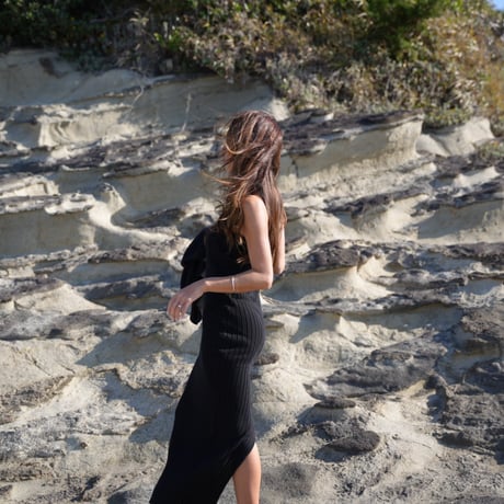 【Lyla】Cotton Rib knit  bare one-piece