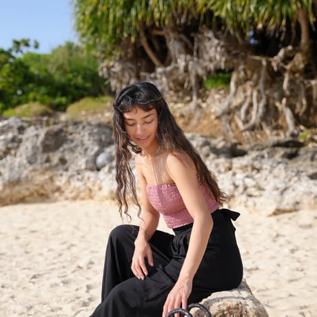 【Lily】Shirring bare Top