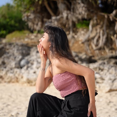 【Lily】Shirring bare Top