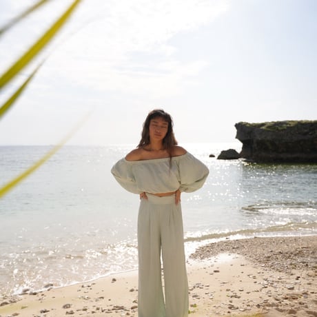 【Soil】rayon high-waist pants