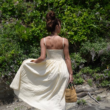 【Rosie】Pad in linen square one-piece