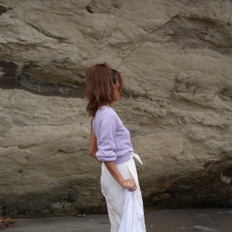【Emma】Cotton one shoulder knit