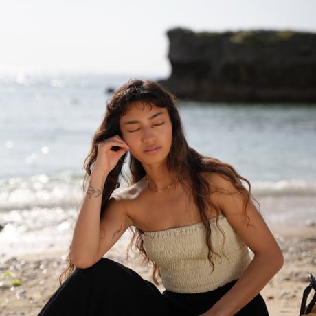 【Lily】Shirring bare Top