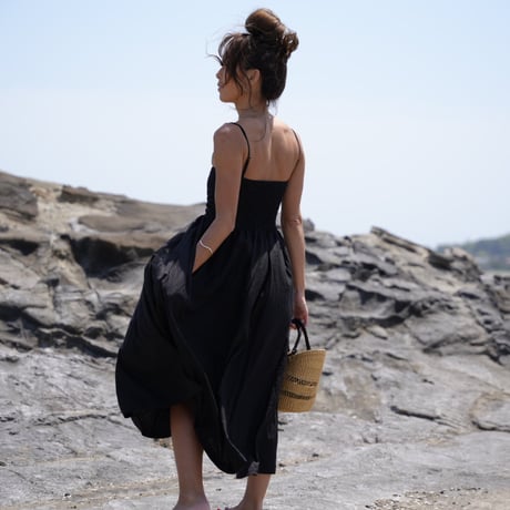 【Rosie】Pad in linen square one-piece