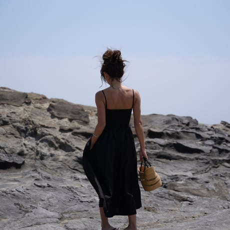 【Rosie】Pad in linen square one-piece