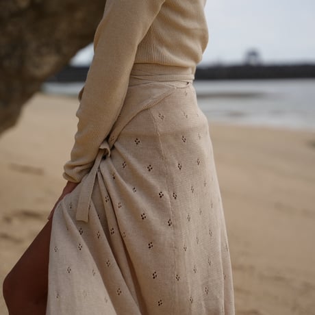 【Fog】Cotton  knit wrap skirt