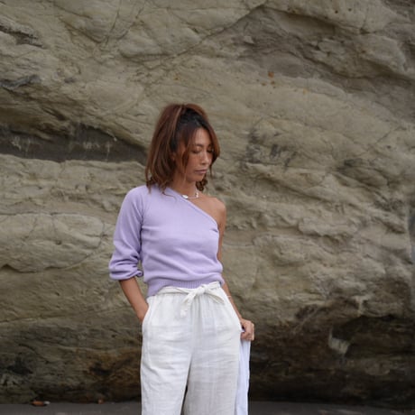 【Emma】Cotton one shoulder knit