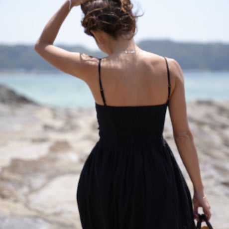 【Rosie】Pad in linen square one-piece