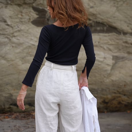 【Theo】Linen wide pants