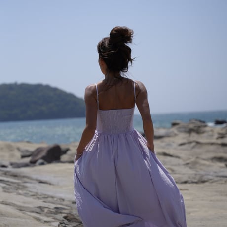 【Rosie】Pad in linen square one-piece