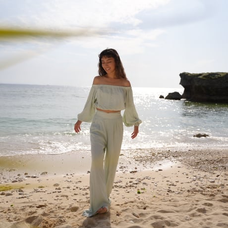 【Soil】rayon high-waist pants