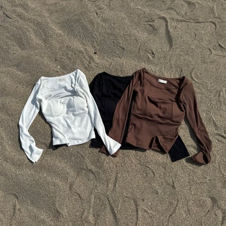 【Myla】RIB Pad in 7 sleeve tops