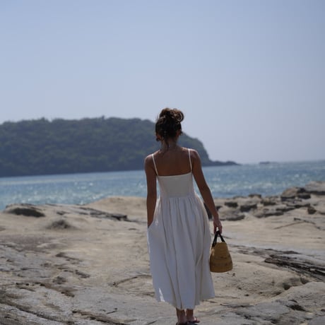 【Rosie】Pad in linen square one-piece