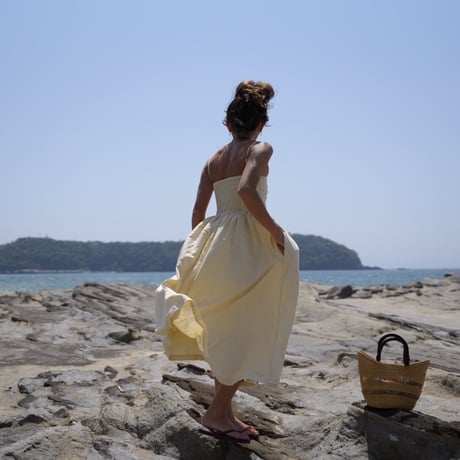 【Rosie】Pad in linen square one-piece