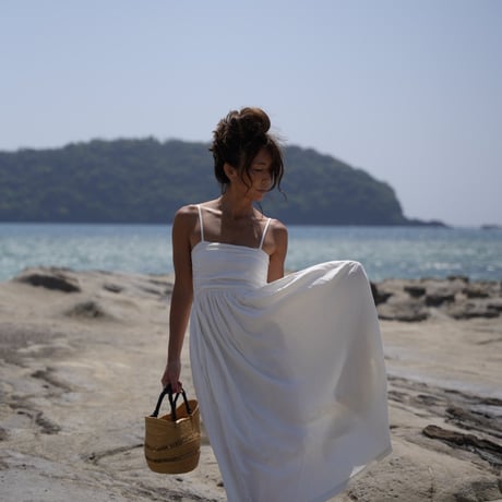 【Rosie】Pad in linen square one-piece