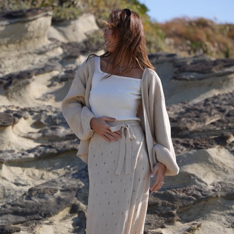 【Liz】Volume Cotton  knit  cardigan