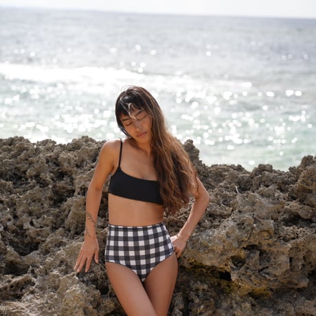 【Salty×SEA SWIM】Lサイズ　Check Black Salty×SEA Swim