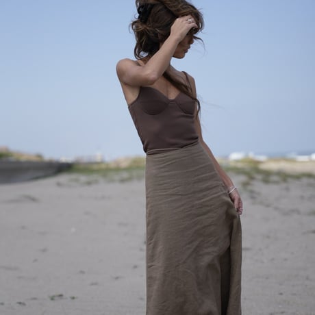 【Rolla】Linen flare skirt