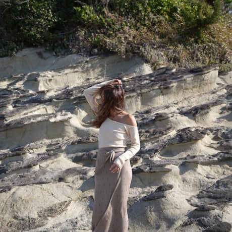 【Fog】Cotton  knit wrap skirt