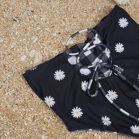《Salty》High waist Bottom【Check black/Daisy】