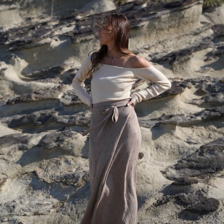 【Fog】Cotton  knit wrap skirt