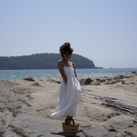【Rosie】Pad in linen square one-piece