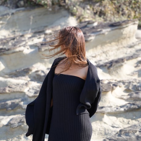【Lyla】Cotton Rib knit  bare one-piece