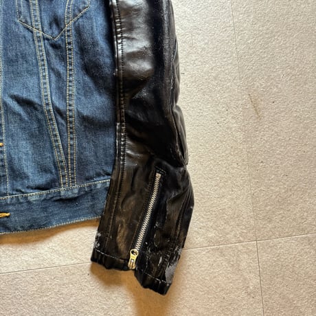 AD2016 junya watanabe leather paint denim jacket